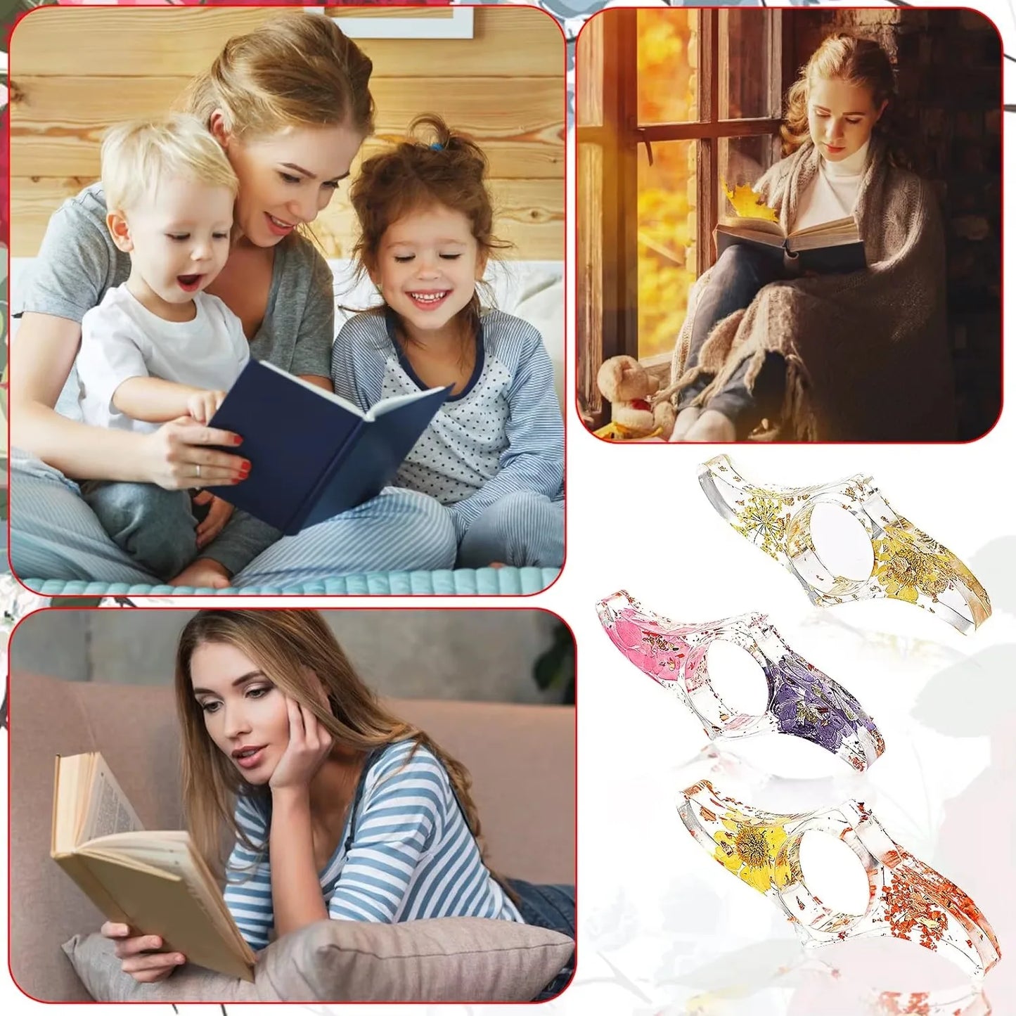 Floral Resin Reading Grips
